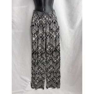 Mossimo Wide Leg Palazzo Pants Size M Geometric Print Elastic Boho Ethnic Flowy